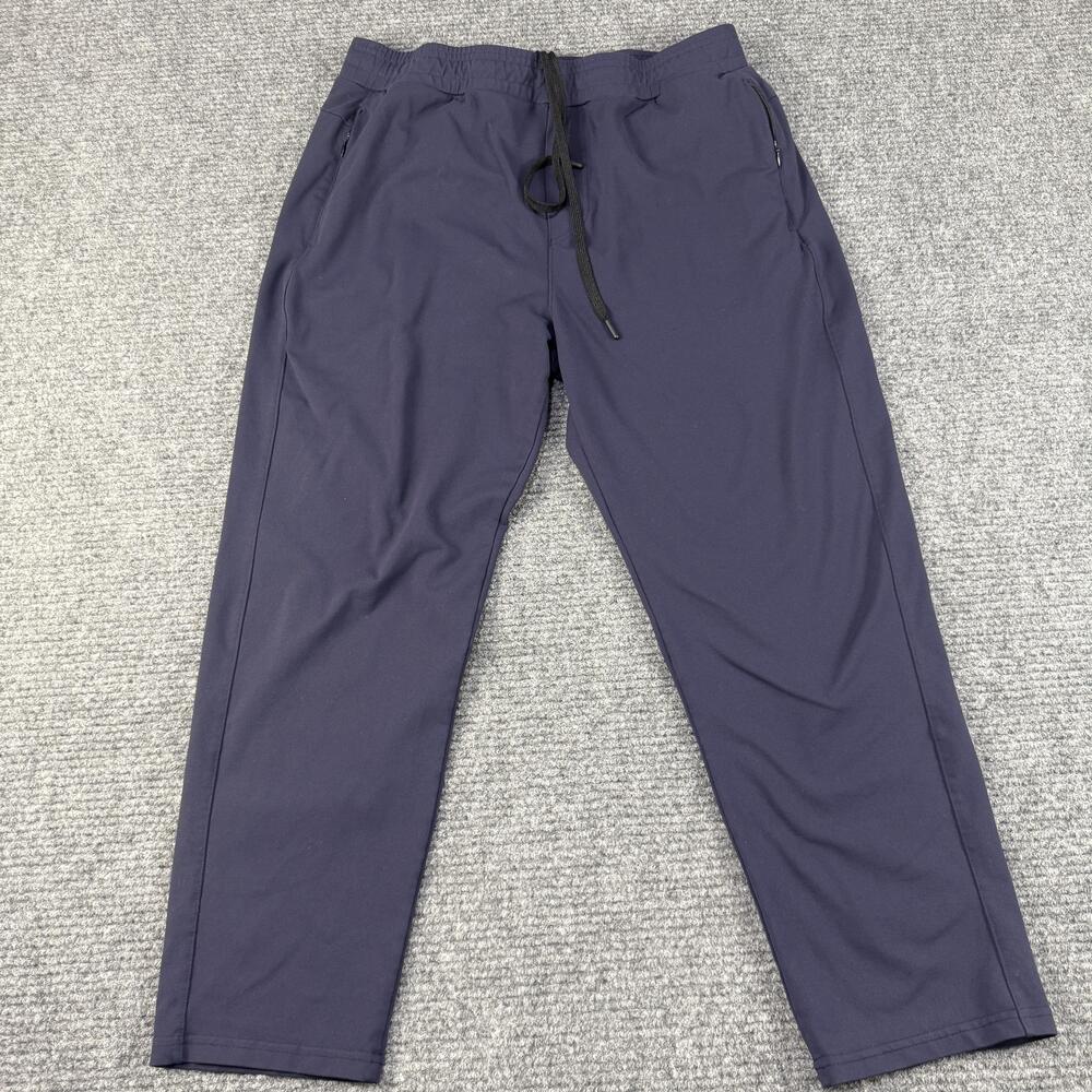 Public Rec Pants Mens 36x28 Navy Blue Joggers Stretch Zip Pocket Athletic Lounge